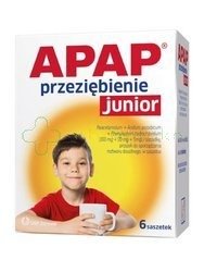 Apap Przeziębienie Junior, 300 mg+20 mg+ 5 mg, 6 saszetek