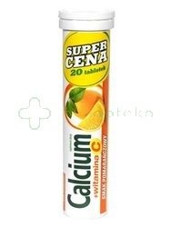 Calcium 300 + Vit.C,  smak pomarańczowy, 20 tabletek musujących