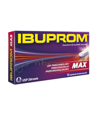 Ibuprom Max, 12 tabletek | DATA WAŻNOŚCI 31.10.2024