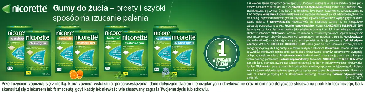 Nicorette gumy do żucia