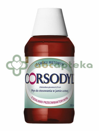 Corsodyl, 0,2 %, płyn do płukania jamy ustnej, 300 ml