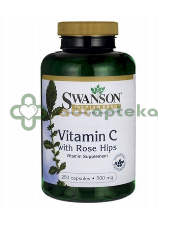 Swanson Witamina C 500 mg z dziką różą, 100 kapsułek