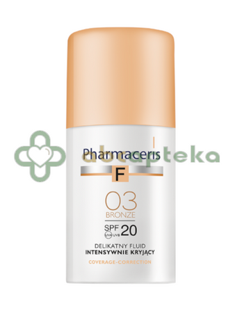 Pharmaceris F, delikatny fluid intensywnie kryjący, 03 Bronze, SPF 20, 30 ml