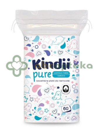 Kindii Pure bawełniane płatki dla niemowląt, 12 x 60 sztuk 