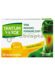 Tantum Verde, smak miodowo-pomarańczowy, 20 pastylek