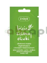 Ziaja Liście Zielonej Oliwki, oliwkowa maska regenerująca z kwasem hialuronowym, 7 ml