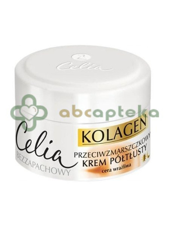 Celia Kolagen, kolagen i kozie mleko, krem przeciwzmarszczkowy półtłusty, cera wrażliwa, 50 ml