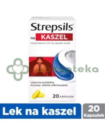 Strepsils na kaszel 375 mg 20 kapsułek twardych