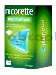 Nicorette Freshmint Gum, 2 mg, guma do żucia, 105 sztuk