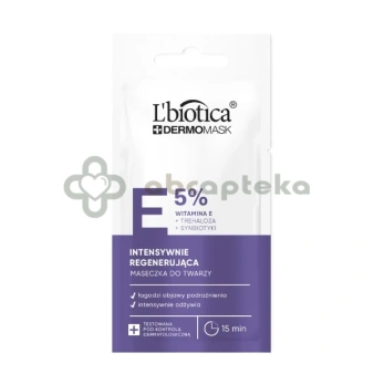 L'biotica, Dermomask, regenerująca maska z witaminą E, 8 ml