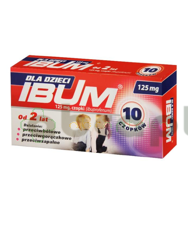 Ibum dla dzieci, 125 mg, czopki dla dzieci od 2. roku życia, 10 sztuk