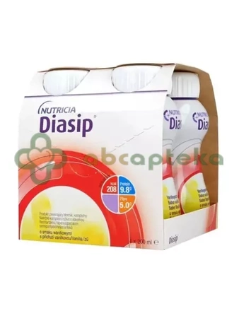 Diasip, smak waniliowy, 4 x 200 ml