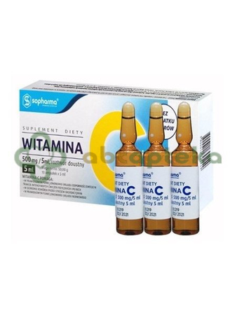 Sopharma Witamina C 500 mg/ 5 ml, roztwór doustny, 5 ml x 10 ampułek