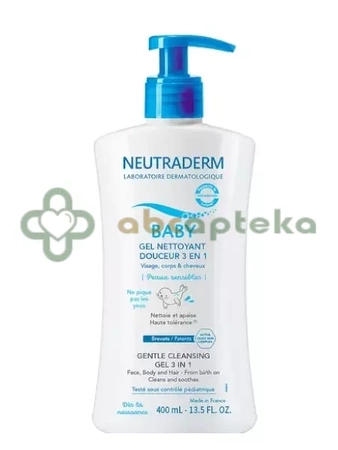 Neutraderm Baby, łagodny żel myjący 3w1, 400 ml  