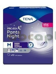 TENA Pants ProSkin Super Night, Majtki chłonne rozmiar M, 10 sztuk