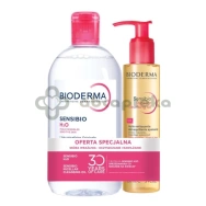 Bioderma Sensibio H2O, zestaw woda + olejek (500 ml+150 ml), 1 sztuka