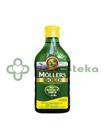 Tran Mollers Gold, smak cytrynowy, 250 ml