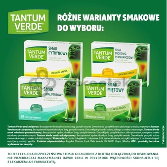 Tantum Verde, smak eukaliptusowy, 30 pastylek