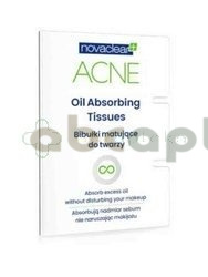 Novaclear Acne, bibułki matujące do twarzy, 50 sztuk