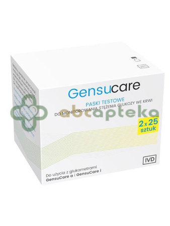 Gensucare paski testowe do glukometru, 50 sztuk