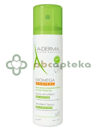 Aderma Exomega Control, Spray emolient, Przeciw drapaniu,  50 ml