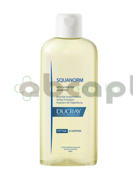 Ducray Squanorm, szampon przeciwłupieżowy, łupież tłusty, 200 ml