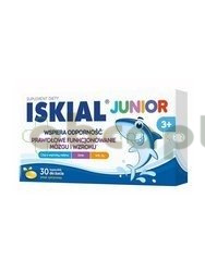 Iskial Junior, dla dzieci powyżej 3. roku życia, smak cytrynowy, 30 kapsułek  | DATA WAŻNOŚCI 08.01.2025