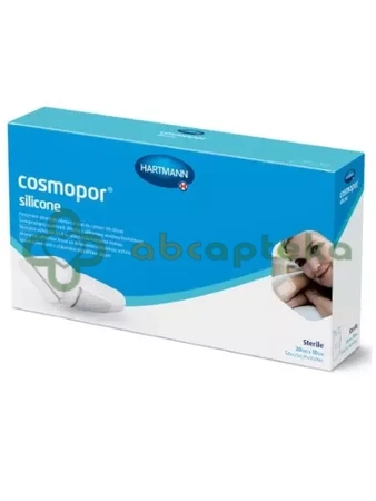 Cosmopor Silicone, opatrunek samoprzylepny, sterylny, z silikonową warstwą kontaktową, 20 cm x 10 cm, 5 sztuk