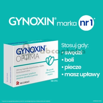 Gynoxin Optima, 200 mg, 3 kapsułki dopochwowe