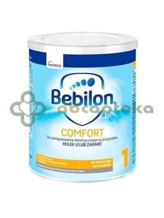 Bebilon Comfort 1 ProExpert, mleko początkowe dla niemowląt z tendencją do kolek i zaparć 2 x 400 g