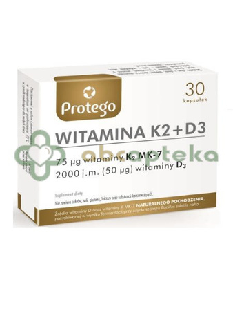 Protego Witamina K2+D3, 30 kapsułek, 