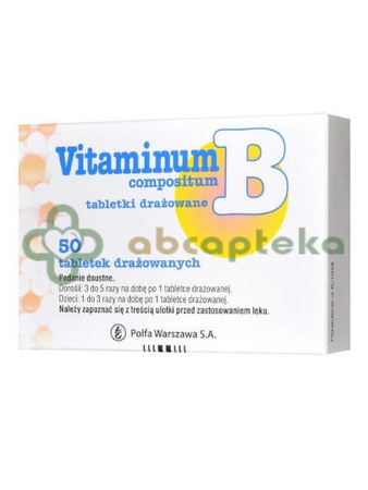 Vitaminum B compositum, 50 tabletek drażowanych | DATA WAŻNOŚCI 30.04.2027
