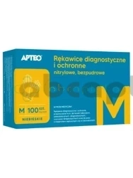 Rękawice diagnostyczne i ochronne nitrylowe, bezpudrowe, rozmiar M Apteo, 100 sztuk