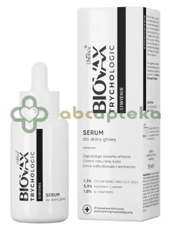 Biovax Trychologic, Siwienie, serum do skóry głowy, 50 ml + Trychologic wypadanie szampon 50ml w prezencie !