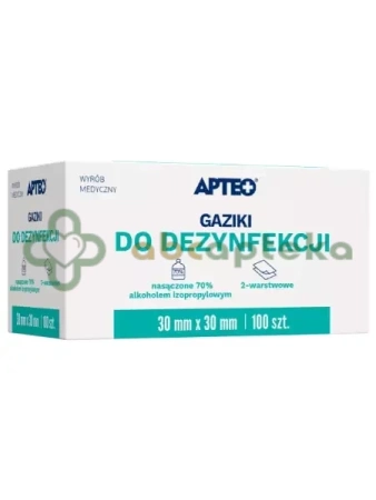 Gaziki do dezynfekcji 30 x 30 mm APTEO,  100 sztuk