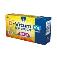 D-Vitum 4000 j.m. K2 MK7 Omega-3, 40 kapsułek