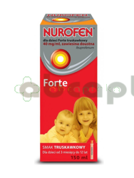 Nurofen Forte, 40mg/ml, zawiesina doustna dla dzieci, smak truskawkowy, 150 ml | DATA WAŻNOŚCI 31.01.2027