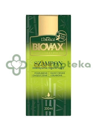 Biovax Bambus & Olej Avocado, intensywnie regenerujący szampon do włosów, 200 ml