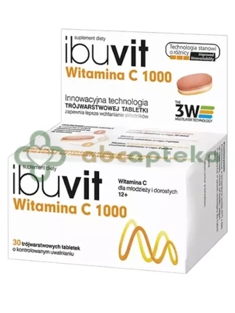 Ibuvit Witamina C 1000,  30 tabletek trójwarstwowych