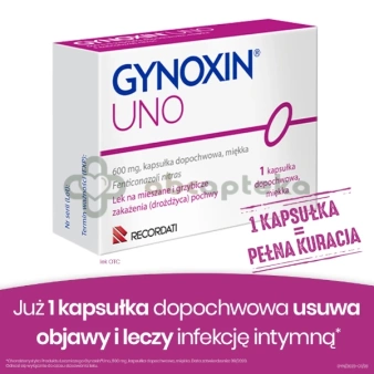 Gynoxin Uno, 600 mg, 1 tabletka dopochwowa