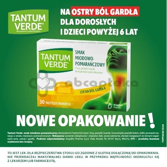 Tantum Verde miodowo-pomarańczowe 30 past