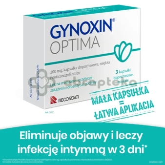 Gynoxin Optima, 200 mg, 3 kapsułki dopochwowe