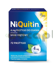 Niquitin, 4 mg, pastylki do ssania, 72 sztuki