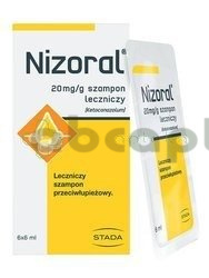 Nizoral, 20 mg/g, szampon leczniczy, 6 ml, 6 saszetek