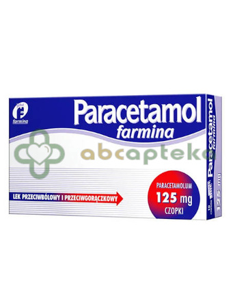 Paracetamol Farmina 125 mg, 10 czopków doodbytniczych 