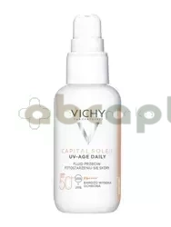 Vichy Capital Soleil UV-Age Daily Tined, lekki fluid koloryzujący przeciw oznakom fotostrzenia SPF 50+, 40 ml | DATA WAŻNOŚCI 31.05.2026 + VICHY Capital Soleil Fluid OCHRONNY UV-Clear 15 ml tubka SPF50+