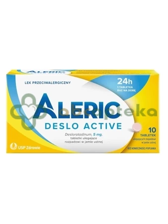 Aleric Deslo Active, 5 mg, 10 tabletek ulegających rozpadowi w jamie ustnej | DATA WAŻNOŚCI 31.05.2025