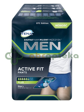 TENA Men Pants Plus, Bielizna dla mężczyzn, rozmiar L, 8 sztuk