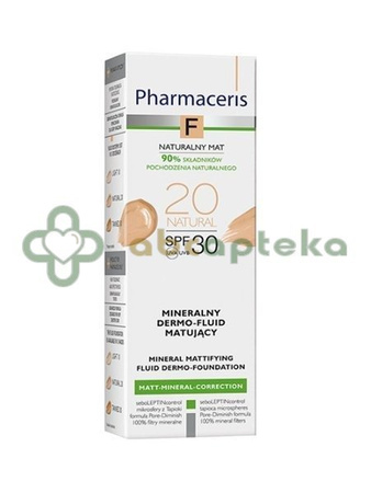 Pharmaceris F, mineralny dermo-fluid maujący, natural 20, SPF30, 30 ml