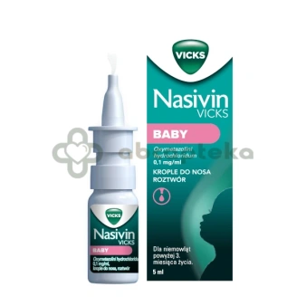 Nasivin Vicks Baby, 0,01%, (0,1 mg/ml), krople do nosa, 5 ml